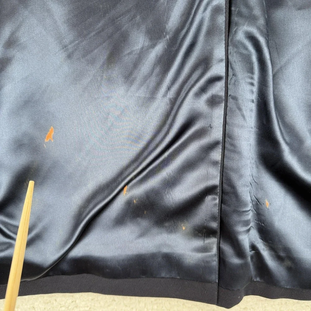 Celine Coat Womens 40‎ Blue Wool Twill Long Single Breasted Overcoat Made France